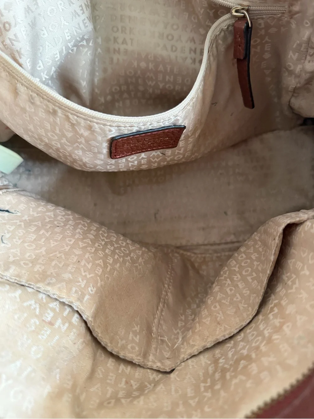kate spade Brown Pebbled Leather Satchel with Gold Hardware